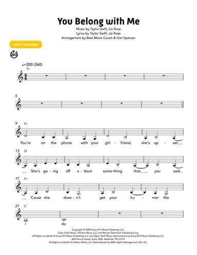 You Belong With Me (arr. Best Music Coach)