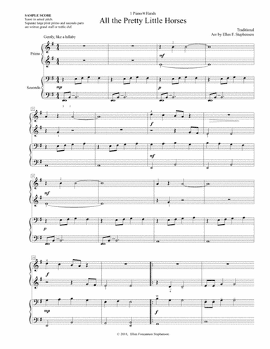 All the Pretty Little Horses (1P/4H) (arr. Ellen Foncannon Stephenson)