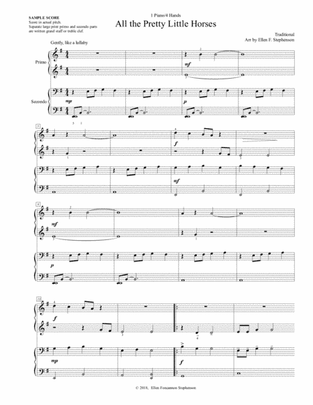 All the Pretty Little Horses (1P/4H) (arr. Ellen Foncannon Stephenson)