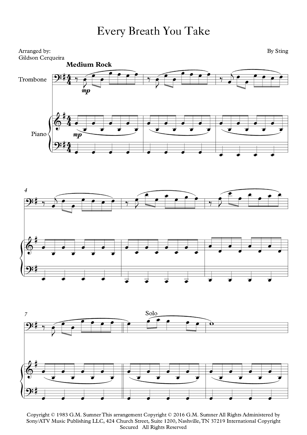 Every Breath You Take (arr. Gildson Cerqueira)