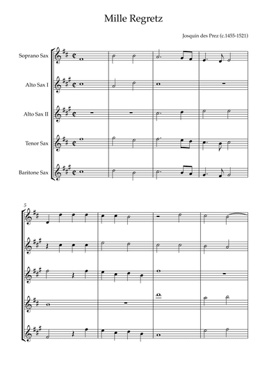 Mille Regretz (arr. Karen Gueiros)