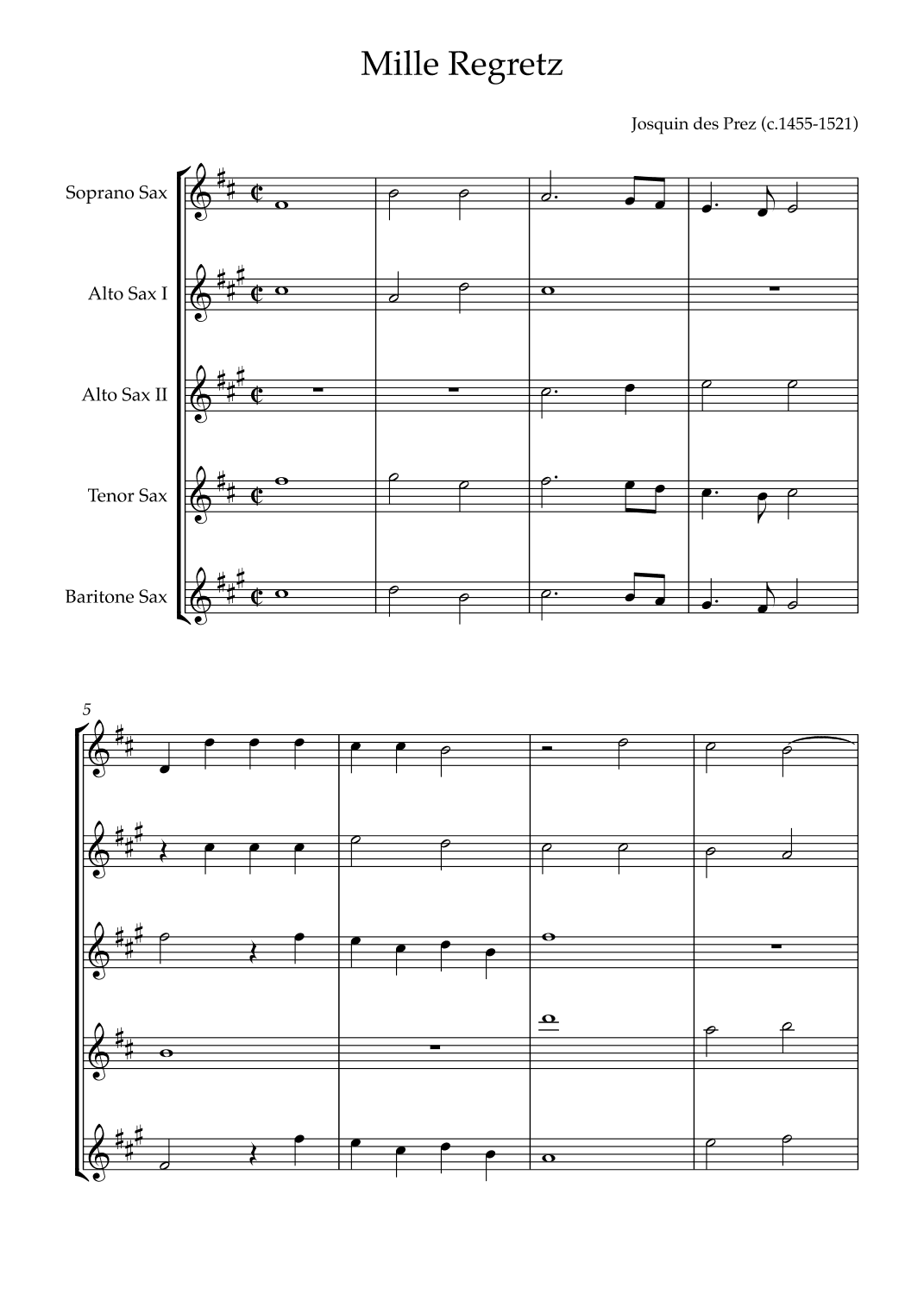 Mille Regretz (arr. Karen Gueiros)