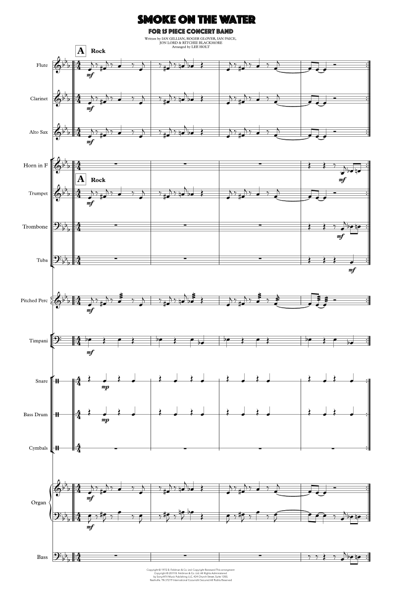 Smoke On The Water (arr. Lee Holt)