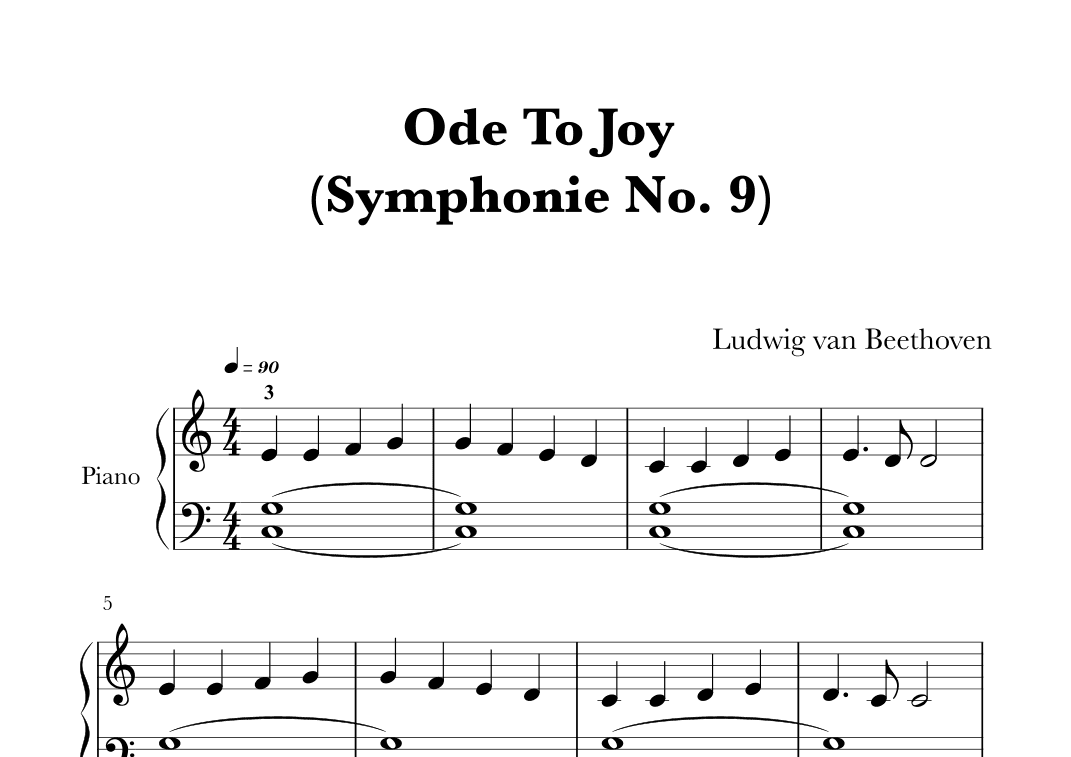 Ode To Joy - (Symphony No. 9 theme) | Easy beginner Piano (arr. Glauco Fernandes)