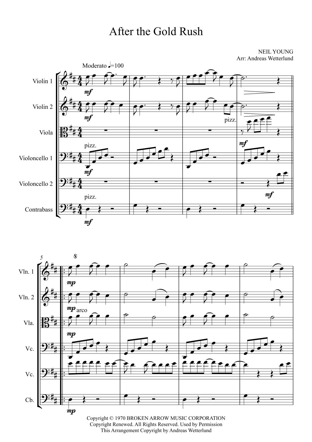 After The Gold Rush (arr. Andreas Wetterlund)