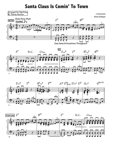 Santa Claus Is Comin' To Town (arr. Thomas Gunther)