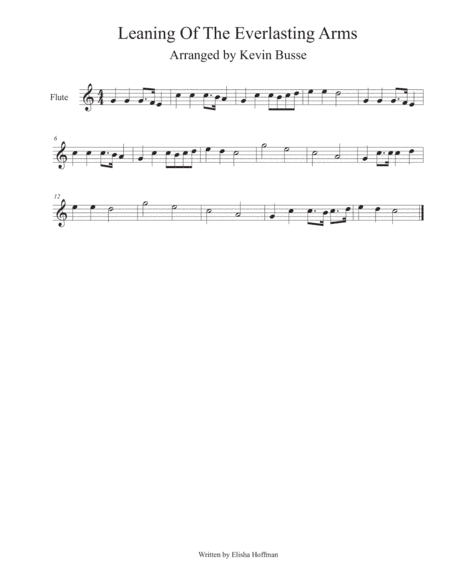 Leaning Of The Everlasting Arms (Easy key of C) - Flute (arr. Kevin Busse)
