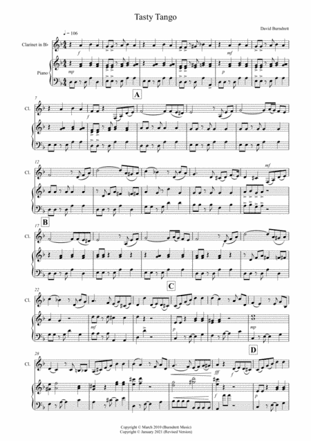 Tasty Tango for Clarinet and Piano