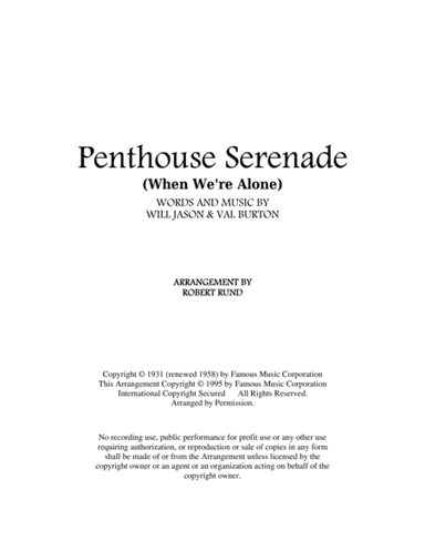 Penthouse Serenade (arr. Robert Rund)