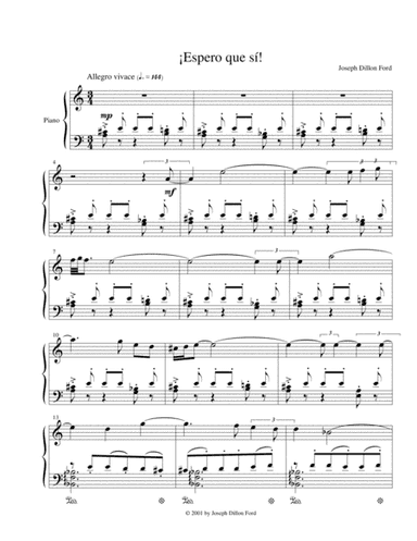 ¡Espero que si! for piano solo