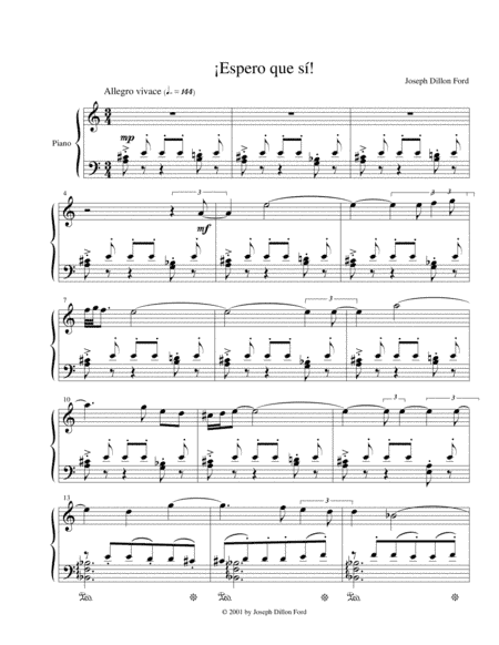 ¡Espero que si! for piano solo