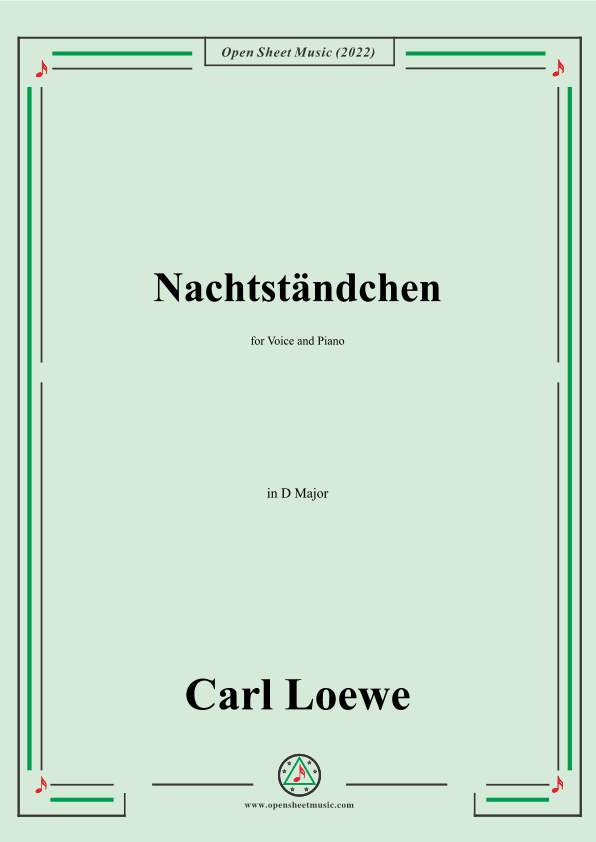 Loewe-Nachtständchen,in D Major,for Voice and Piano (arr. OSM Press)