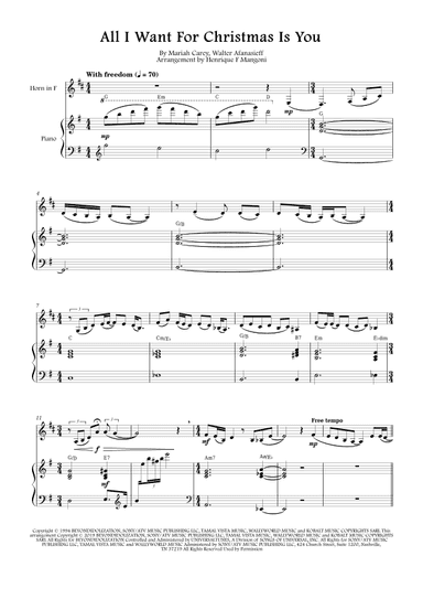 All I Want For Christmas Is You (arr. Henrique F Mangoni)