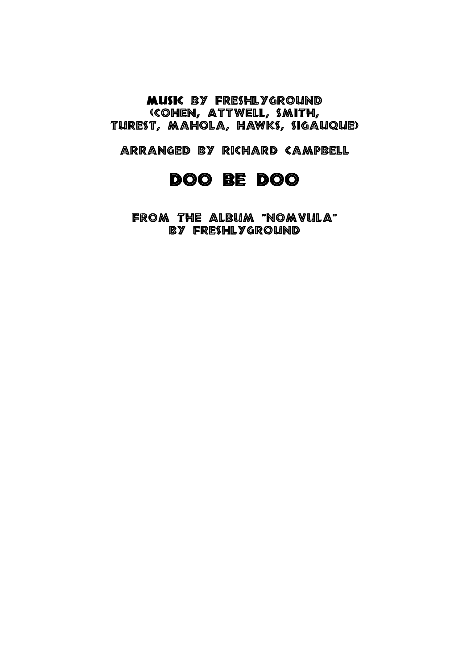 Doo Be Doo (arr. Richard Campbell)