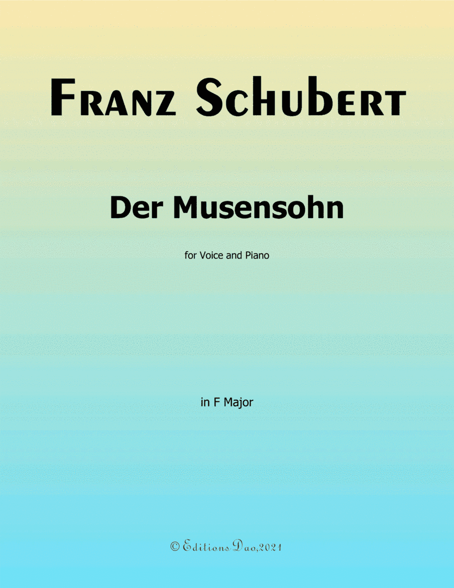 Der Musensohn,by Schubert,in F Major (arr. Editions Dao)