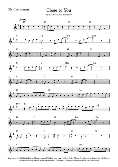 (they Long To Be) Close To You (arr. Fabio Eduardo de Oliveira)