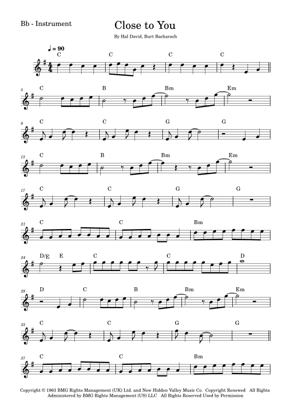 (they Long To Be) Close To You (arr. Fabio Eduardo de Oliveira)