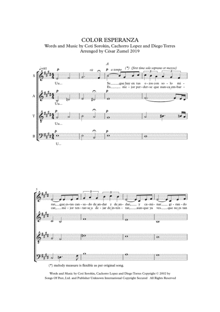 Color Esperanza (arr. César Zumel)