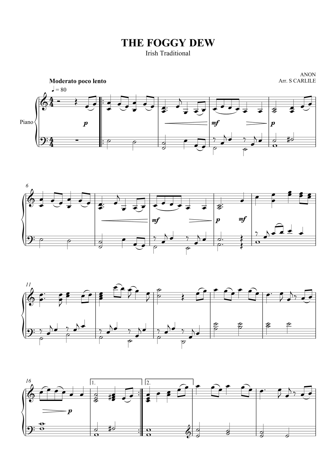 The Foggy Dew (arr. SCMusic)