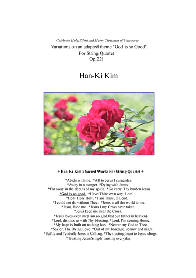 God is so good (For String Quartet) (arr. Han-Ki Kim)