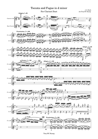 Toccata and Fugue in D minor, BWV 565 (arr. Tony BC Huang)