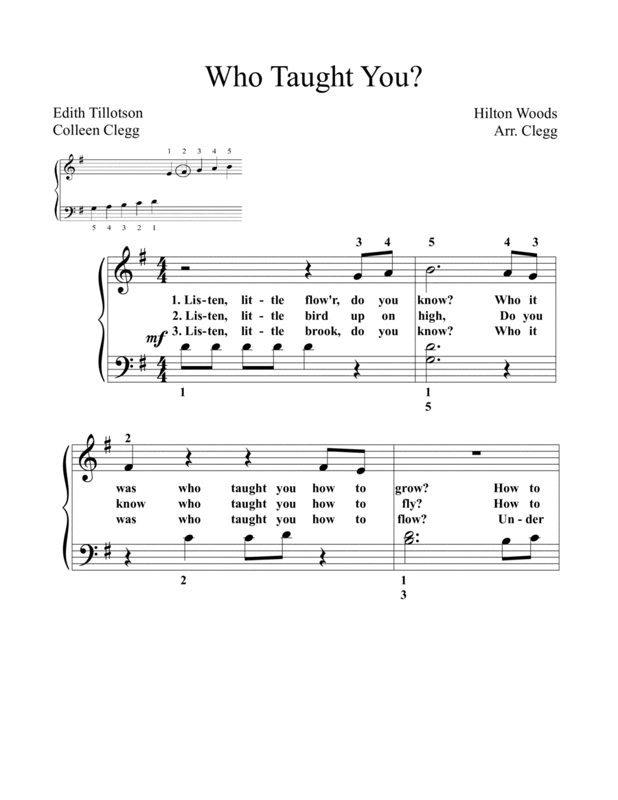 Who Taught You? (arr. Colleen Clegg)