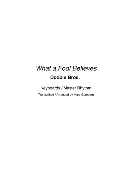What A Fool Believes (arr. Marc Gumberg)