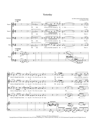 Yesterday (arr. Benjamin Chin)