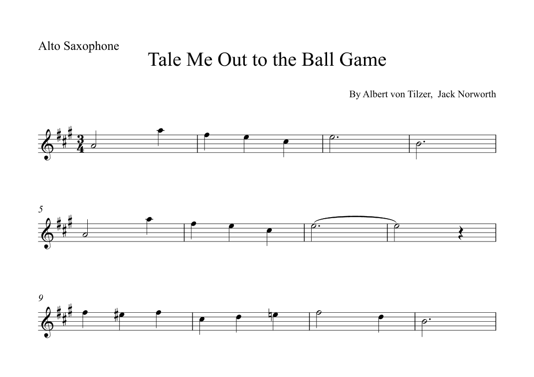 Take Me Out To The Ball Game (arr. Alex Nunes Rodrigues)