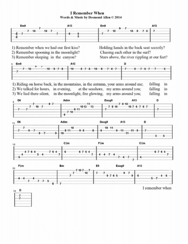 I Remember When by Desmond Allen