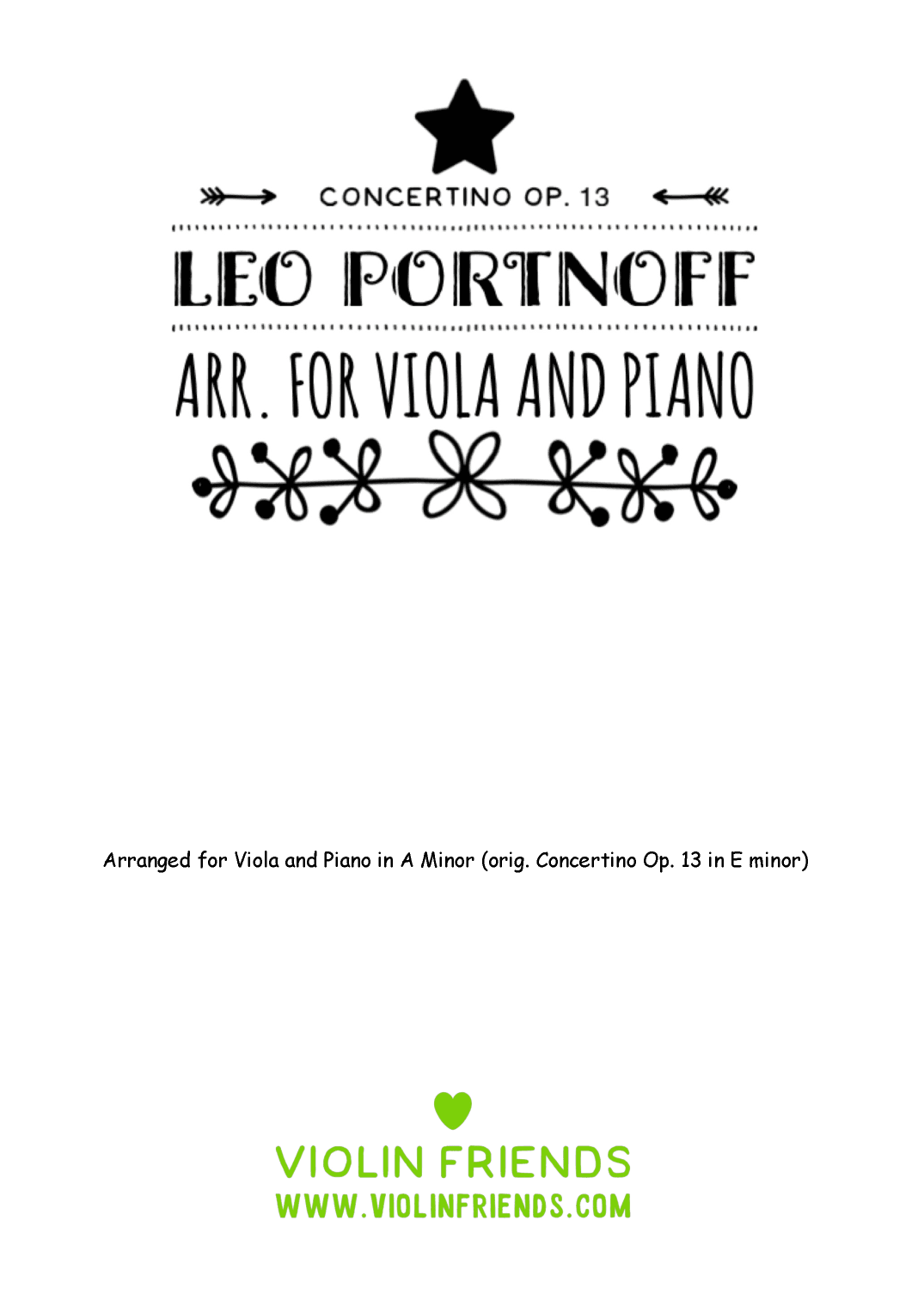 Concertino by Leo Portnoff Op.13 arr.for Viola and Piano (arr. Violin Friends)