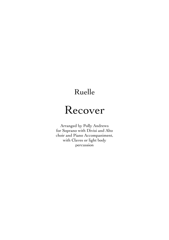 Recover (arr. Polly Andrews)