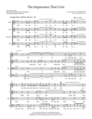 The Impression That I Get (arr. Kari Francis)