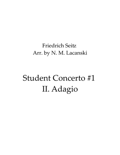 Student Concerto #1 II. Adagio (arr. Nick Lacanski)