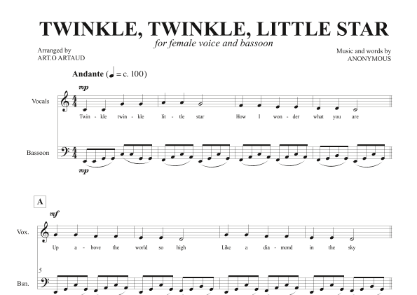 Twinkle Twinkle Little Star (arr. Art.o Artaud)