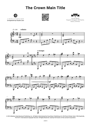 The Crown Main Theme (arr. World Piano Bar)