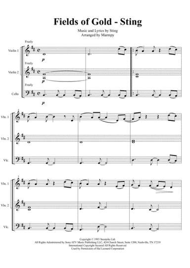 Fields Of Gold (arr. Marmpy)