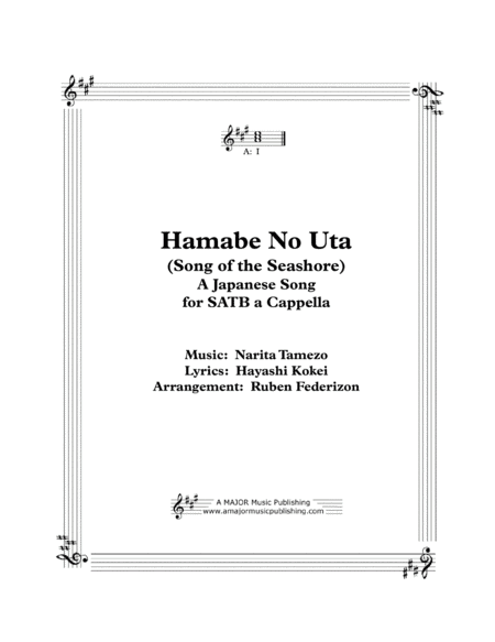 Hamabe no uta (Song of the Seashore), a Japanese song (arr. A Major Music Publishing)