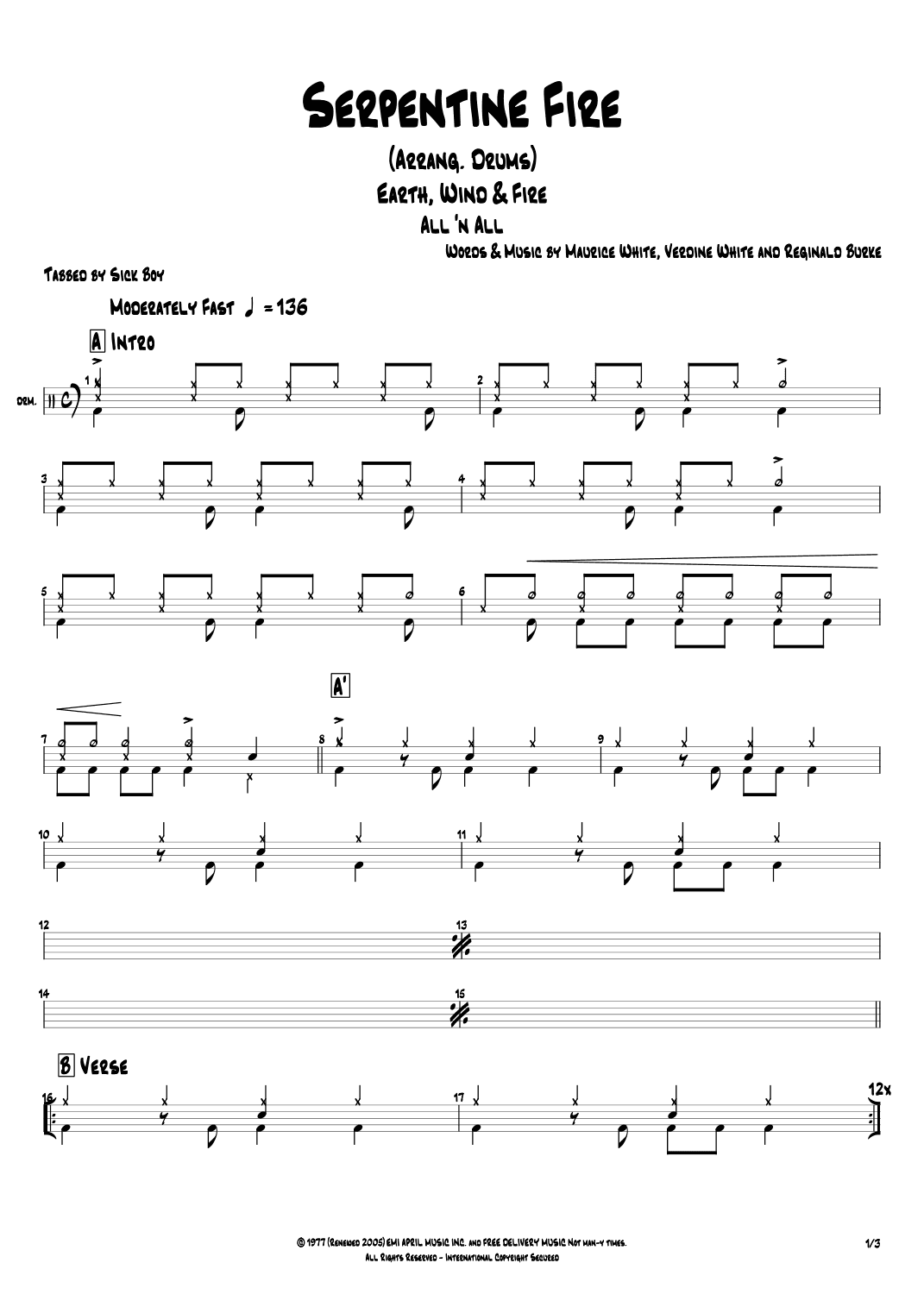 Serpentine Fire (arr. Sick Boy)