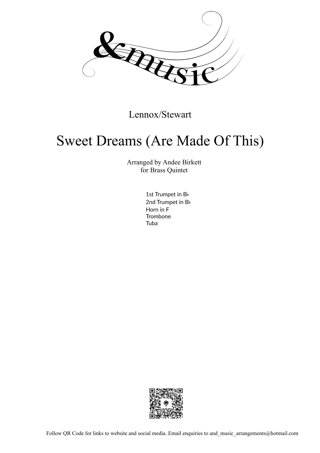 Sweet Dreams (are Made Of This) (arr. Andee Birkett)