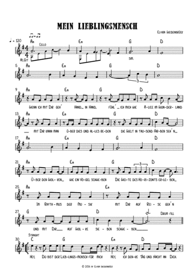 Mein Lieblingsmensch - Lead-Sheet