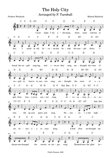 The Holy City (arr. F. Turnbull)