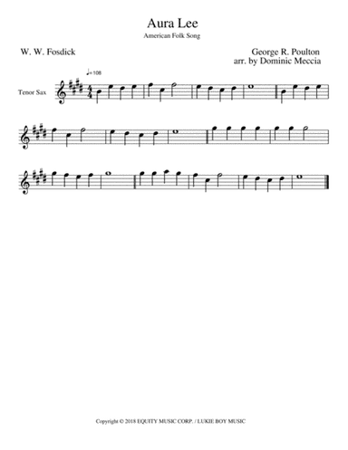 Aura Lee (arr. Dominic Meccia)