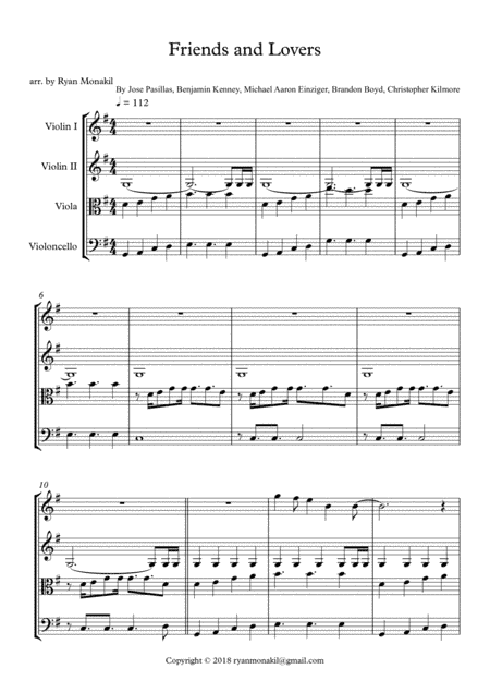 Friends And Lovers (arr. Ryan Hanzel Monakil)