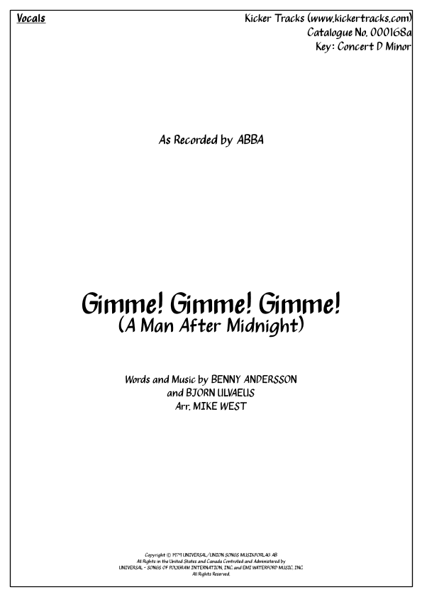 Gimme! Gimme! Gimme! (a Man After Midnight) (arr. Michael Storeton-West)