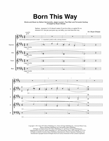 Born This Way (arr. Bryan Sharpe)
