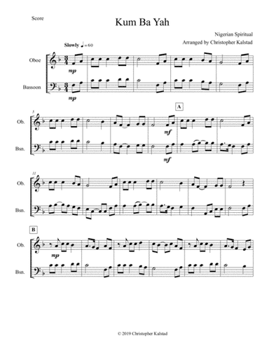 Kum Ba Yah (Oboe/Bassoon Duet) (arr. Christopher Kalstad)
