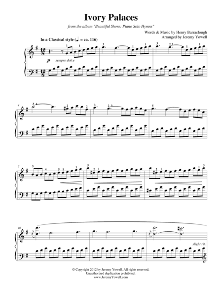 Ivory Palaces (arr. Jeremy Yowell)