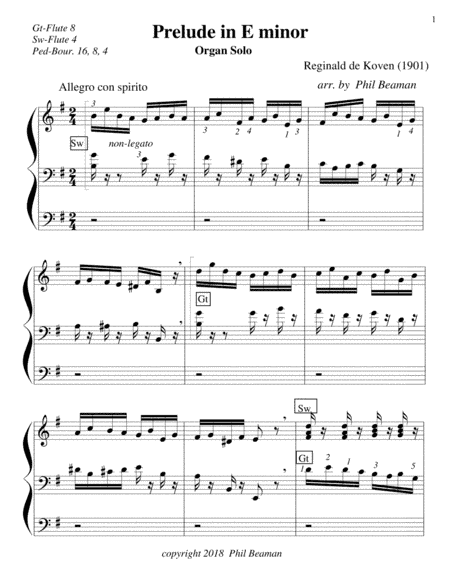 Prelude in Em - organ (arr. Phil Beaman)