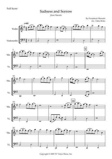 Sadness And Sorrow (arr. Fabio Britto)